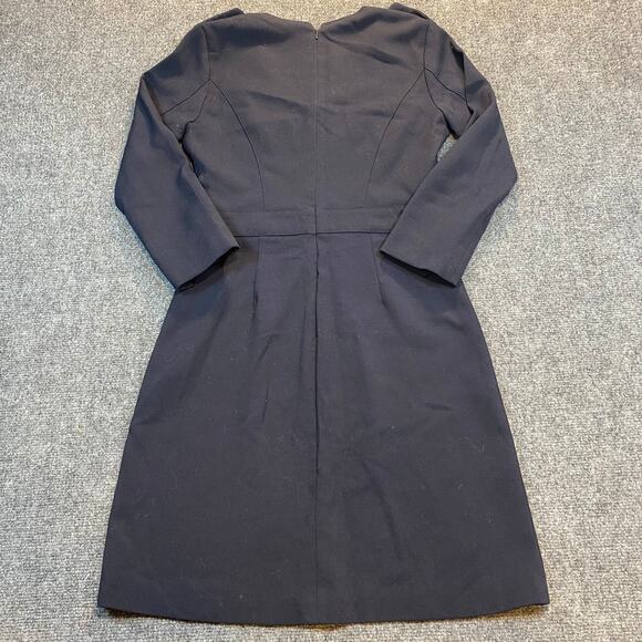 Kocca Navy Blue Structured Classic Knee Length Dress XS Gold Button Military - Picture 5 of 11